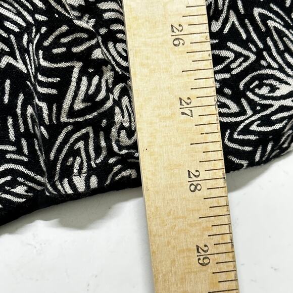 Volcom Mini Dress Size M Black White Lace Insert Deep Scoop Back Bell Sleeves - Picture 6 of 9